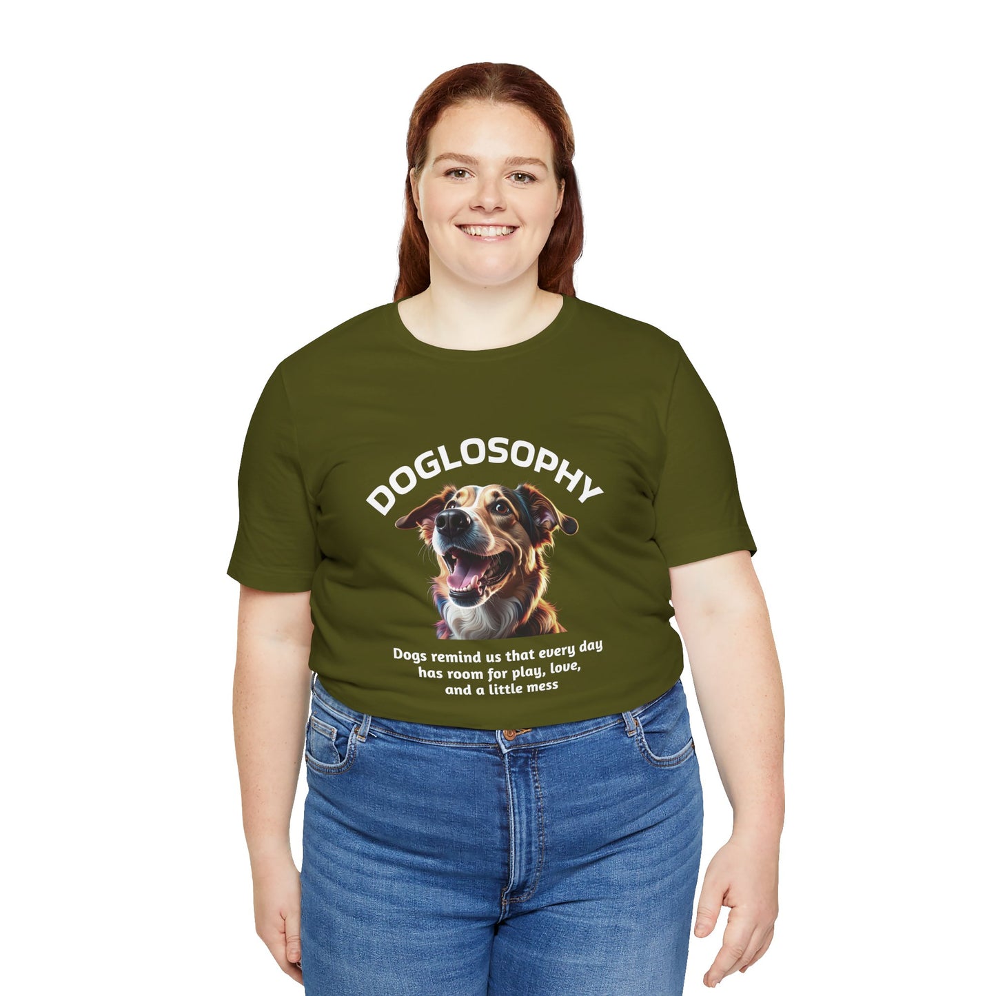 Doglosophy Unisex Jersey Short Sleeve Tee –  "Dog Remind Us" Design