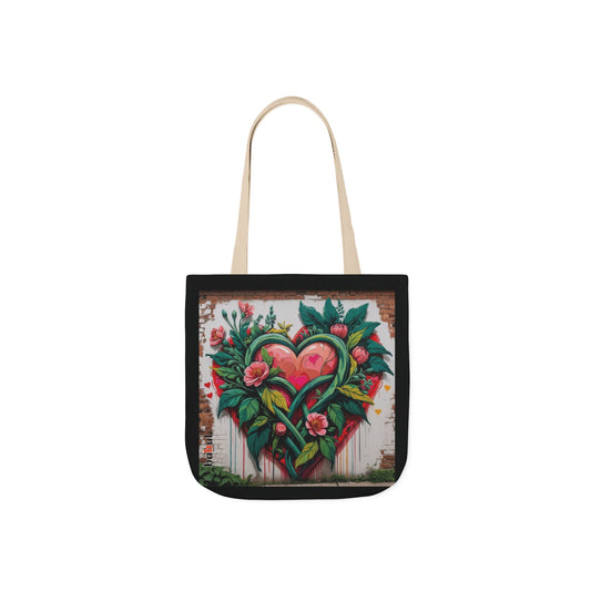 Artistic Surge - Eco-Friendly Canvas Tote Bag - FLOWERED HEARTS