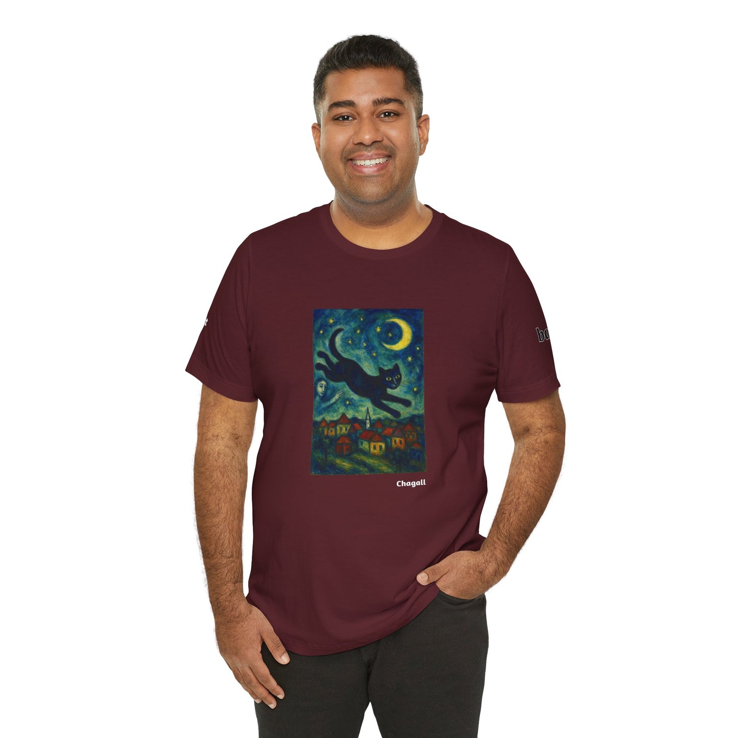 CATART Unisex Jersey Cat T-Shirt - MARC CHAGALL - Iconic Painting Reimagined with Cats