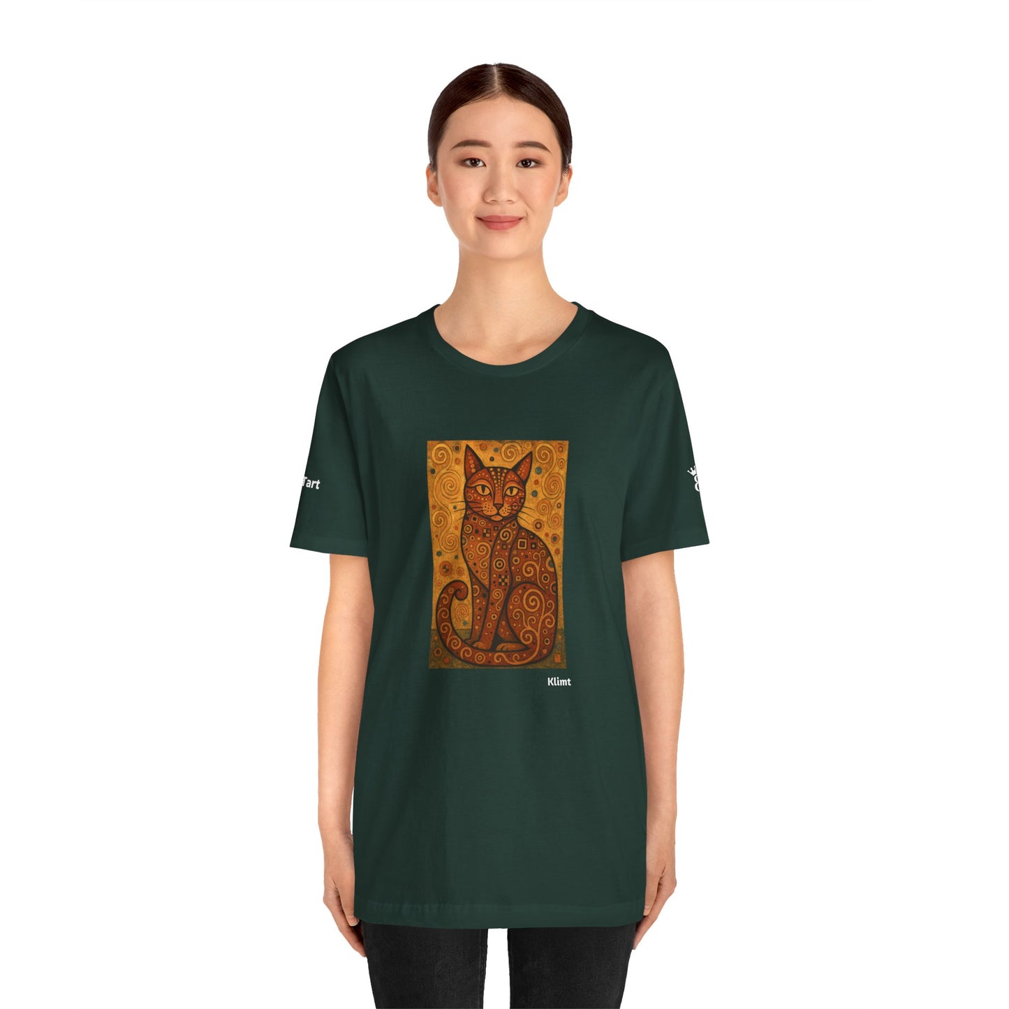 CATART Unisex Jersey Cat T-Shirt - KLIMT - Iconic Painting Reimagined with Cats