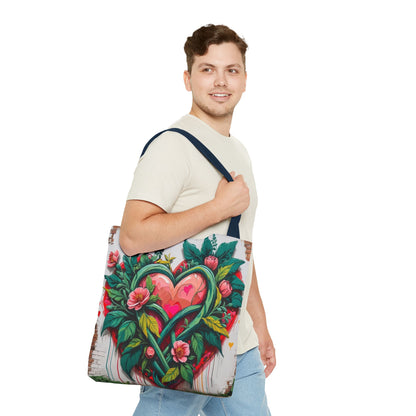 Artistic Surge - Eco-Friendly Canvas Tote Bag - HEARTS OF LOVE