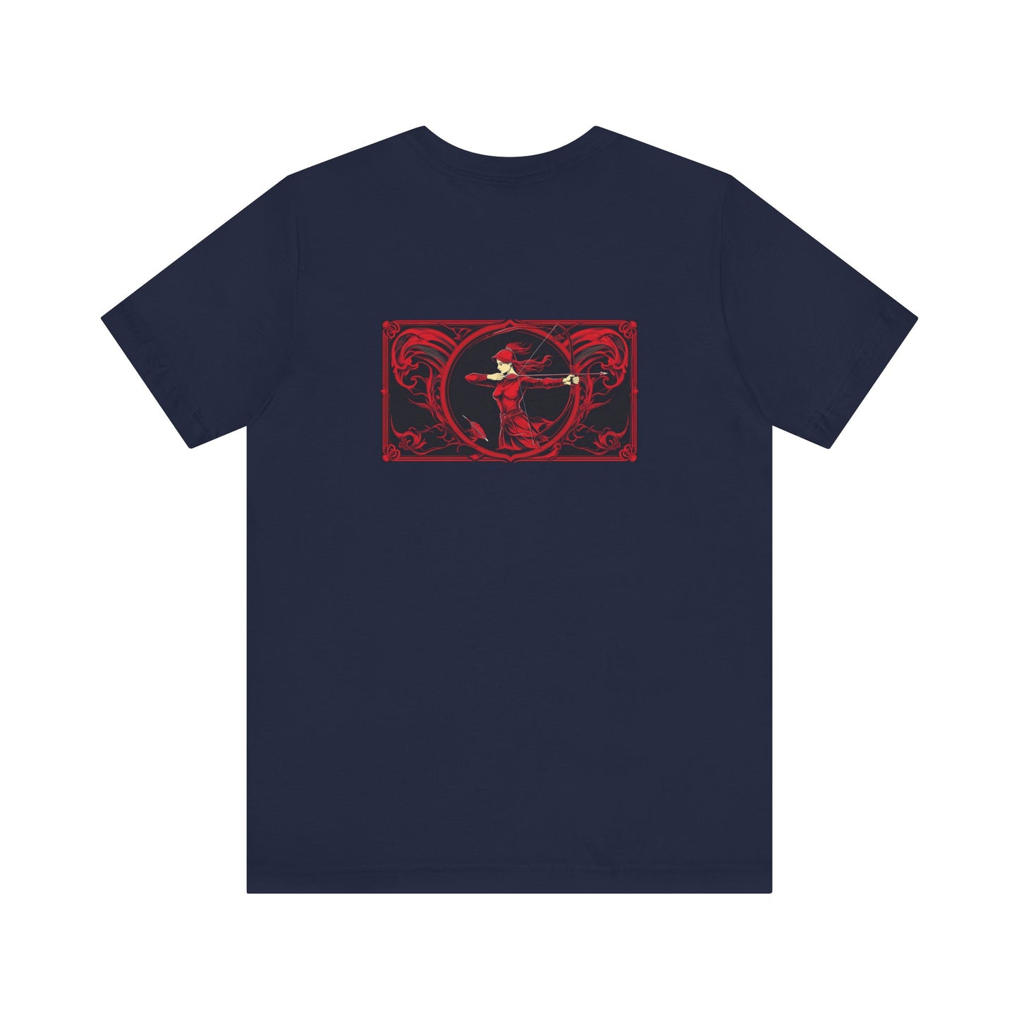 Sagittarius - Gothic Zodiac, Red Graphic on the back T-Shirt. Zodiac in the Shadows