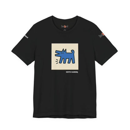DOGART Unisex Jersey Cat T-Shirt - KEITH HARING - Iconic Painting Reimagined with Dogs