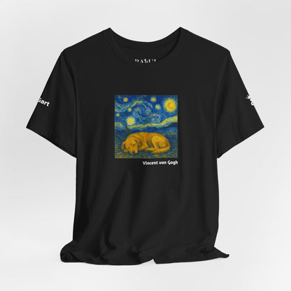 DOGART Unisex Jersey Dog T-Shirt - VAN GOGH - Iconic Painting Reimagined with Dogs