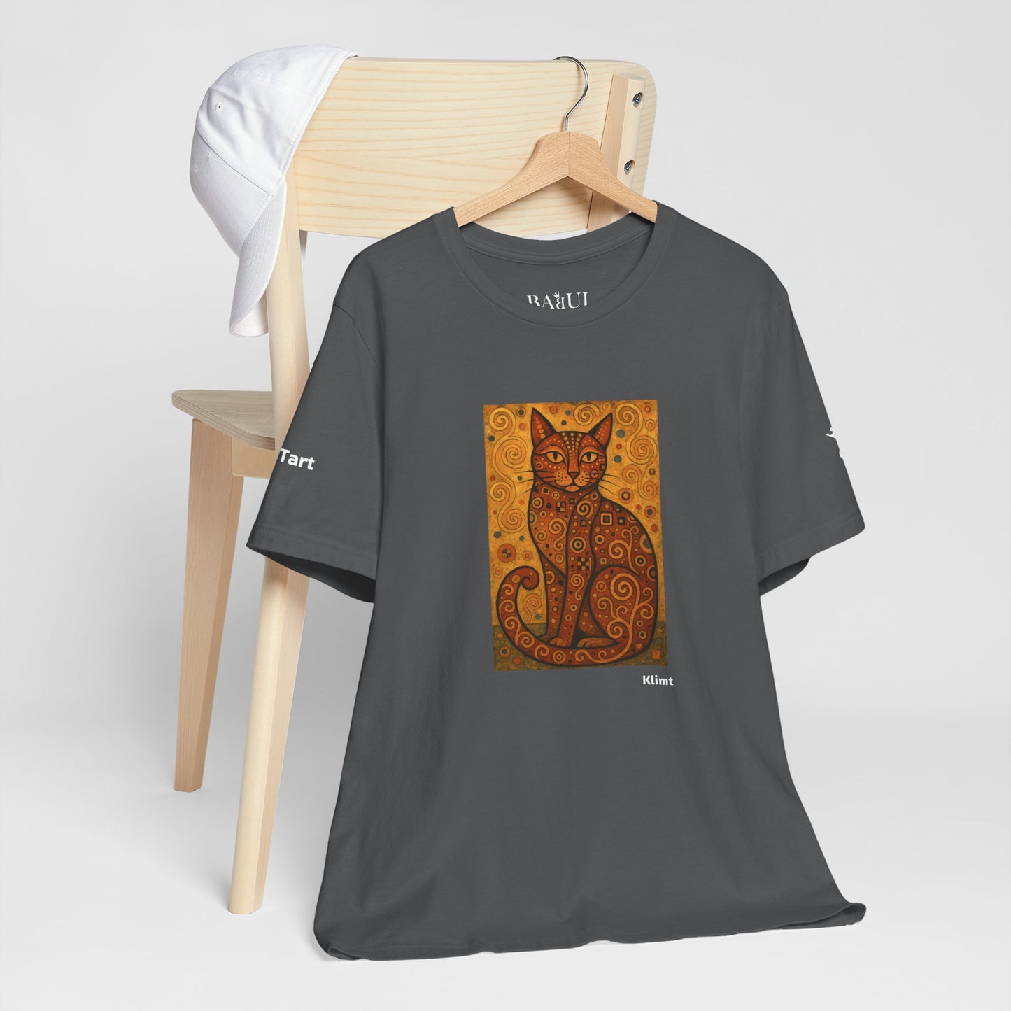 CATART Unisex Jersey Cat T-Shirt - KLIMT - Iconic Painting Reimagined with Cats