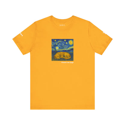 DOGART Unisex Jersey Dog T-Shirt - VAN GOGH - Iconic Painting Reimagined with Dogs