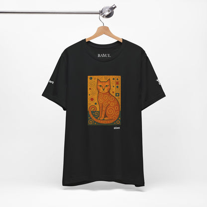 CATART Unisex Jersey Cat T-Shirt - KLIMT - Iconic Painting Reimagined with Cats