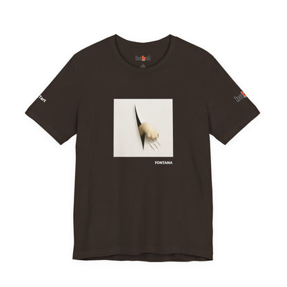 CATART Unisex Jersey Cat T-Shirt - FONTANA - Iconic Painting Reimagined with Cats