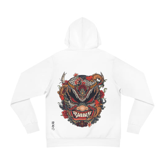 Bold Oni Mask Hoodie - Japanese Irezumi Tattoo Art Streetwear