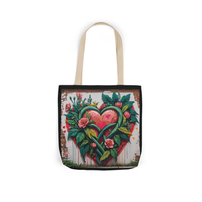 Artistic Surge - Eco-Friendly Canvas Tote Bag - FLOWERED HEARTS