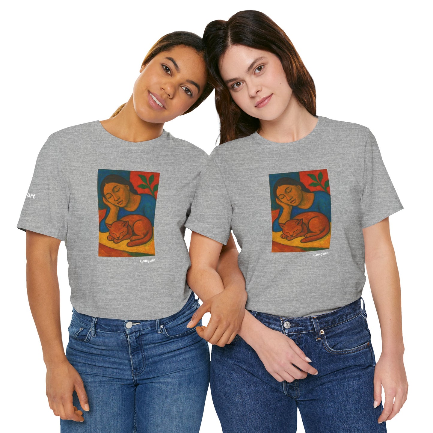 CATART Unisex Jersey Cat T-Shirt - GAUGUIN - Iconic Painting Reimagined with Cats
