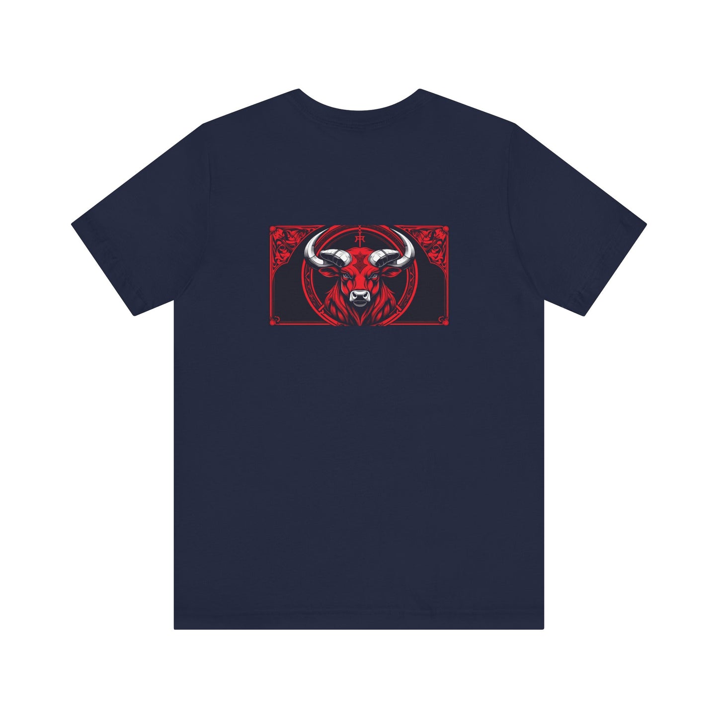 Taurus - Gothic Zodiac, Red Graphic on the back T-Shirt. Zodiac in the Shadows
