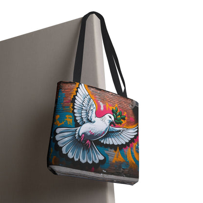 Artistic Surge - Eco-Friendly Canvas Tote Bag - PEACE