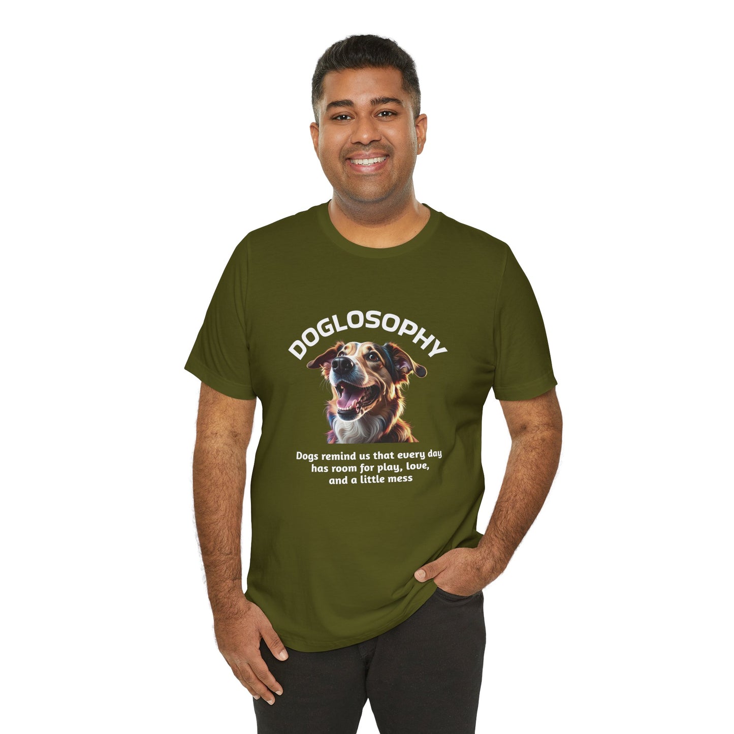 Doglosophy Unisex Jersey Short Sleeve Tee –  "Dog Remind Us" Design