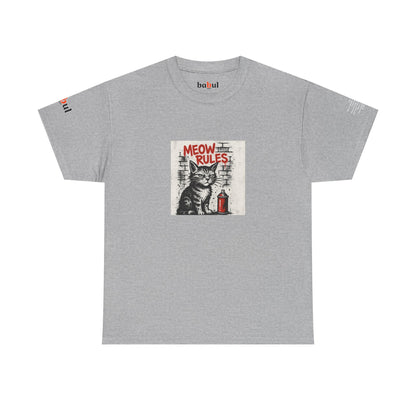 Rebel Graphic Tee - Unisex Heavy Cotton T-Shirt for the Wild at Heart. Rebel Tees, Born to Be Worn - MEOW RULES