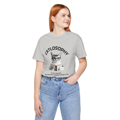 Catlosophy Unisex Jersey Short Sleeve Tee –  "Let the dog bark" Design