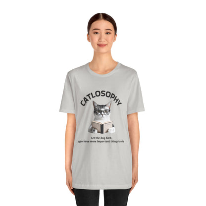 Catlosophy Unisex Jersey Short Sleeve Tee –  "Let the dog bark" Design