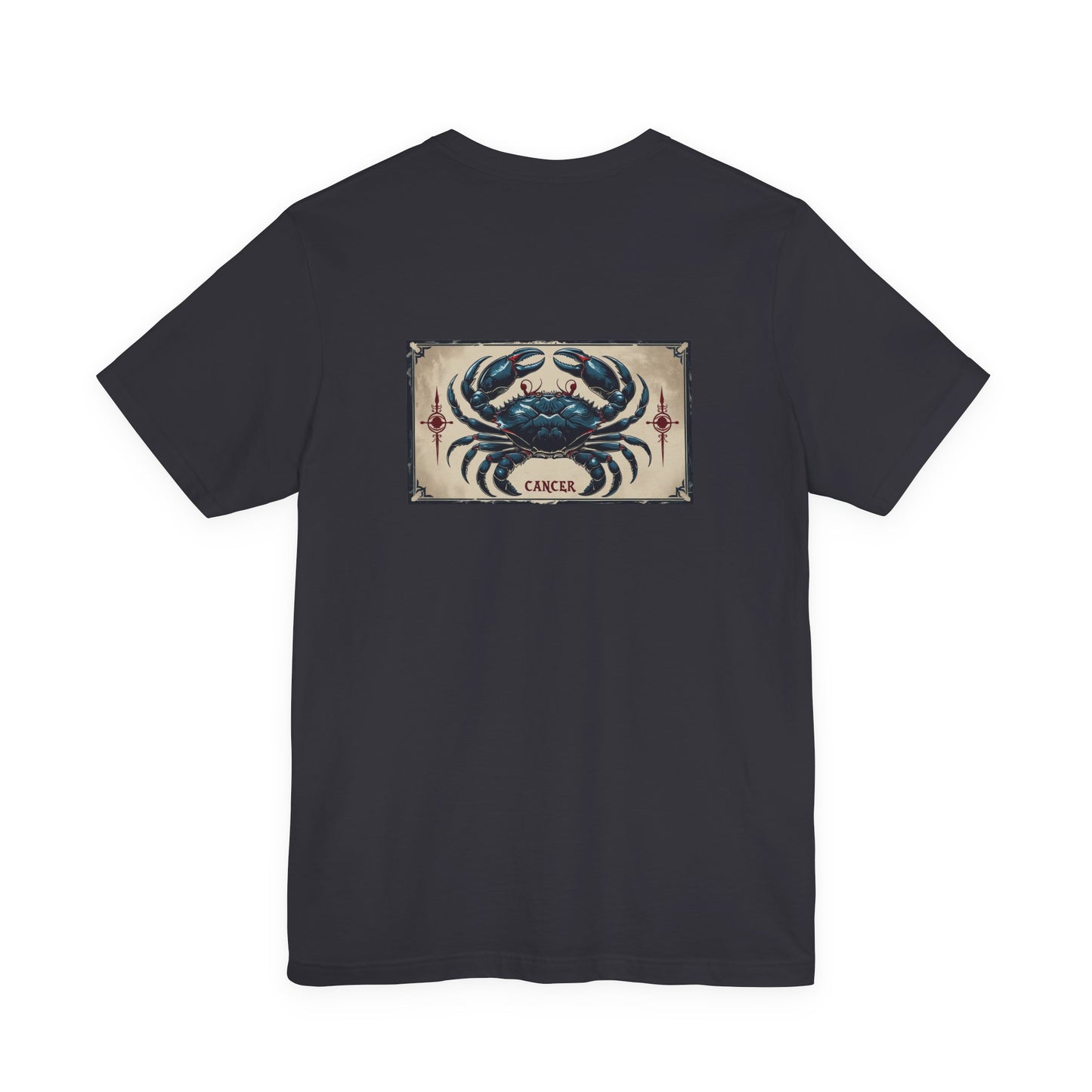 Cancer - Gothic Zodiac T-Shirt. Blue graphic on the back.  Zodiac in the Shadows