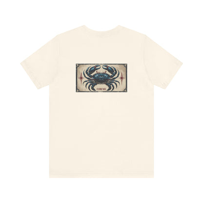 Cancer - Gothic Zodiac T-Shirt. Blue graphic on the back.  Zodiac in the Shadows