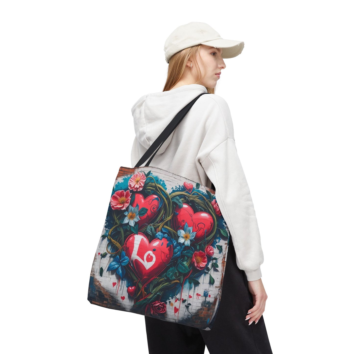 Artistic Surge - Eco-Friendly Canvas Tote Bag - HEARTS OF LOVE