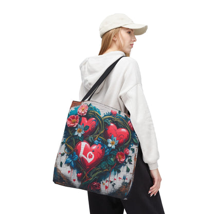 Artistic Surge - Eco-Friendly Canvas Tote Bag - HEARTS OF LOVE