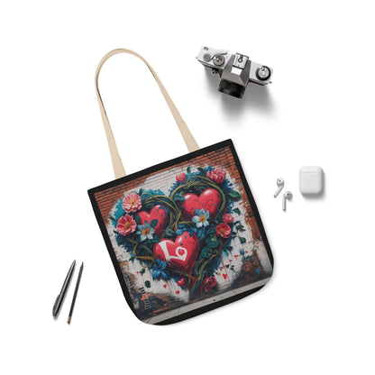 Artistic Surge - Eco-Friendly Canvas Tote Bag - LOVE HEARTS