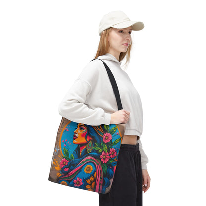 Artistic Surge - Eco-Friendly Canvas Tote Bag - FLOWERING WOMAN