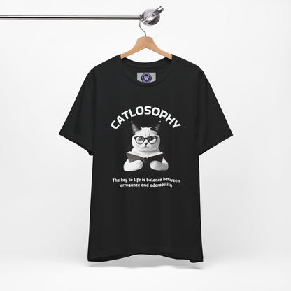 Catlosophy Unisex Jersey Short Sleeve Tee –  "The Key to Life" Design