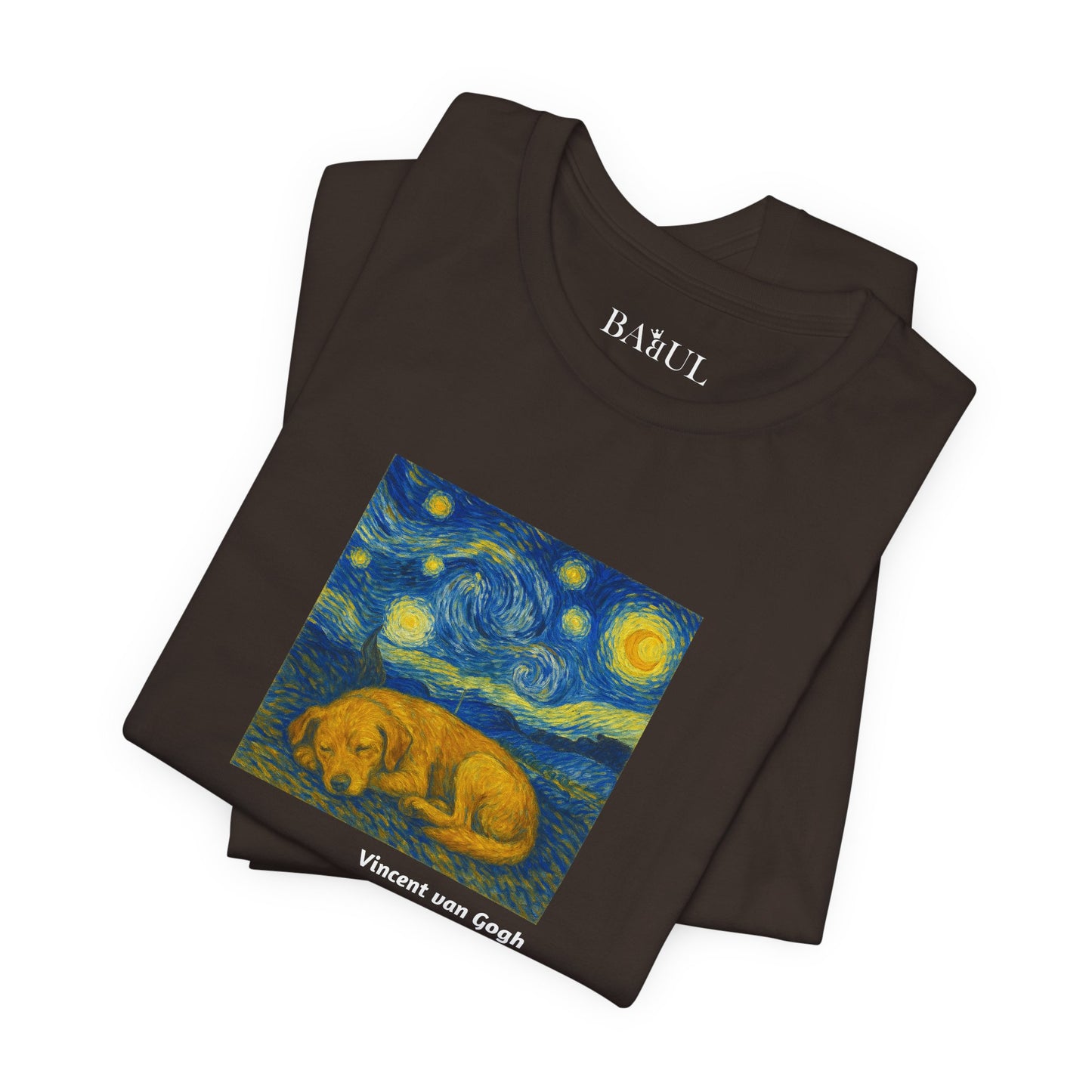 DOGART Unisex Jersey Dog T-Shirt - VAN GOGH - Iconic Painting Reimagined with Dogs