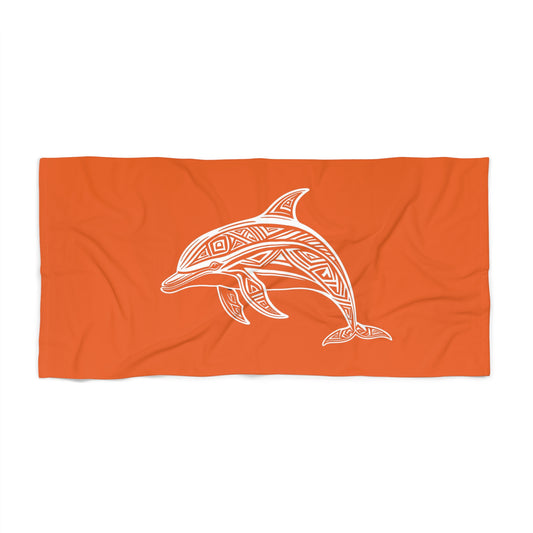 Tribal Waves Beach Towel - DOLPHIN