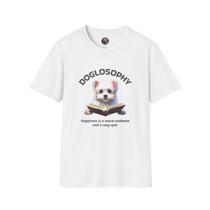 Doglosophy  Unisex Softstyle T-Shirt - "Happiness is a Warm Sunbeam" Design