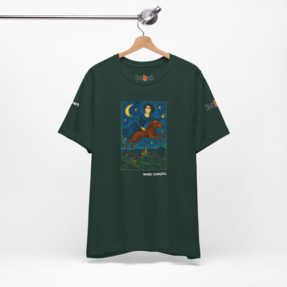 DOGART Unisex Jersey Cat T-Shirt - MARC CHAGALL - Iconic Painting Reimagined with Dogs