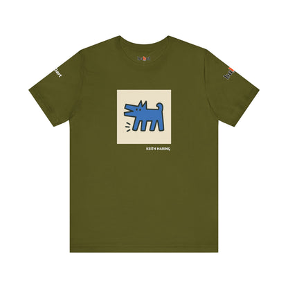 DOGART Unisex Jersey Cat T-Shirt - KEITH HARING - Iconic Painting Reimagined with Dogs