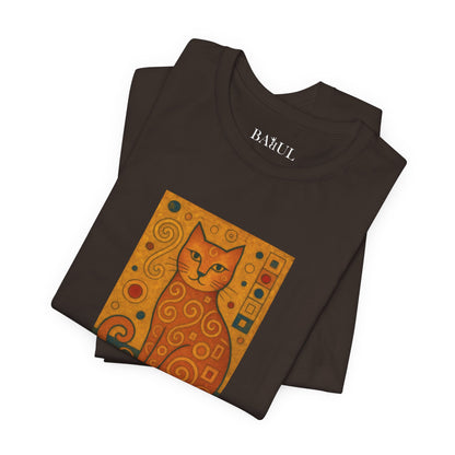 CATART Unisex Jersey Cat T-Shirt - KLIMT - Iconic Painting Reimagined with Cats