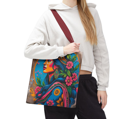 Artistic Surge - Eco-Friendly Canvas Tote Bag - FLOWERING WOMAN