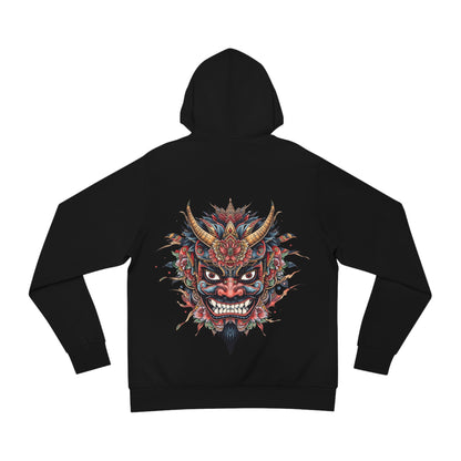 Bold Oni Mask Hoodie - Japanese Irezumi Tattoo Art Streetwear
