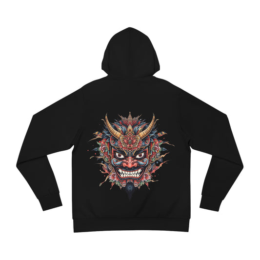 Bold Oni Mask Hoodie - Japanese Irezumi Tattoo Art Streetwear