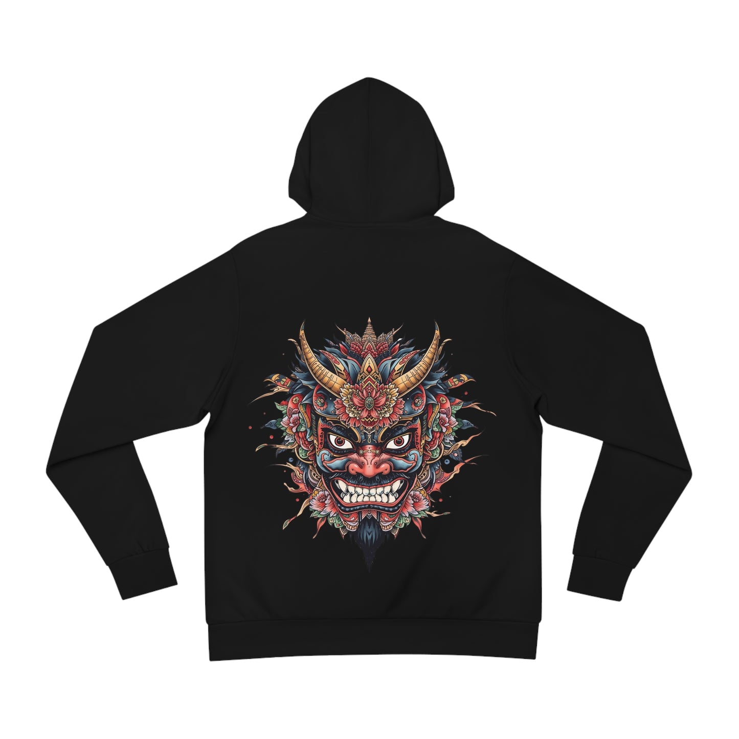 Bold Oni Mask Hoodie - Japanese Irezumi Tattoo Art Streetwear