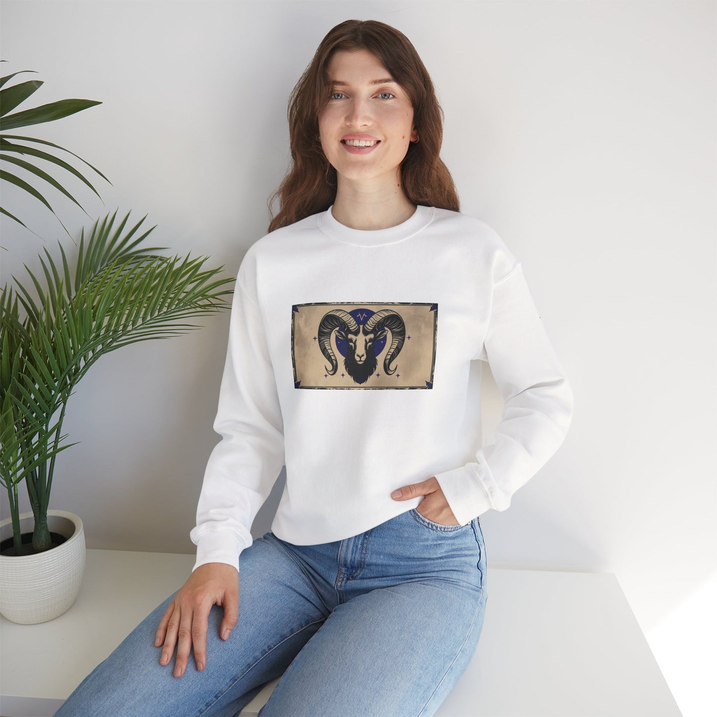 Aries - Gothic Zodiac Blue Sweatshirt