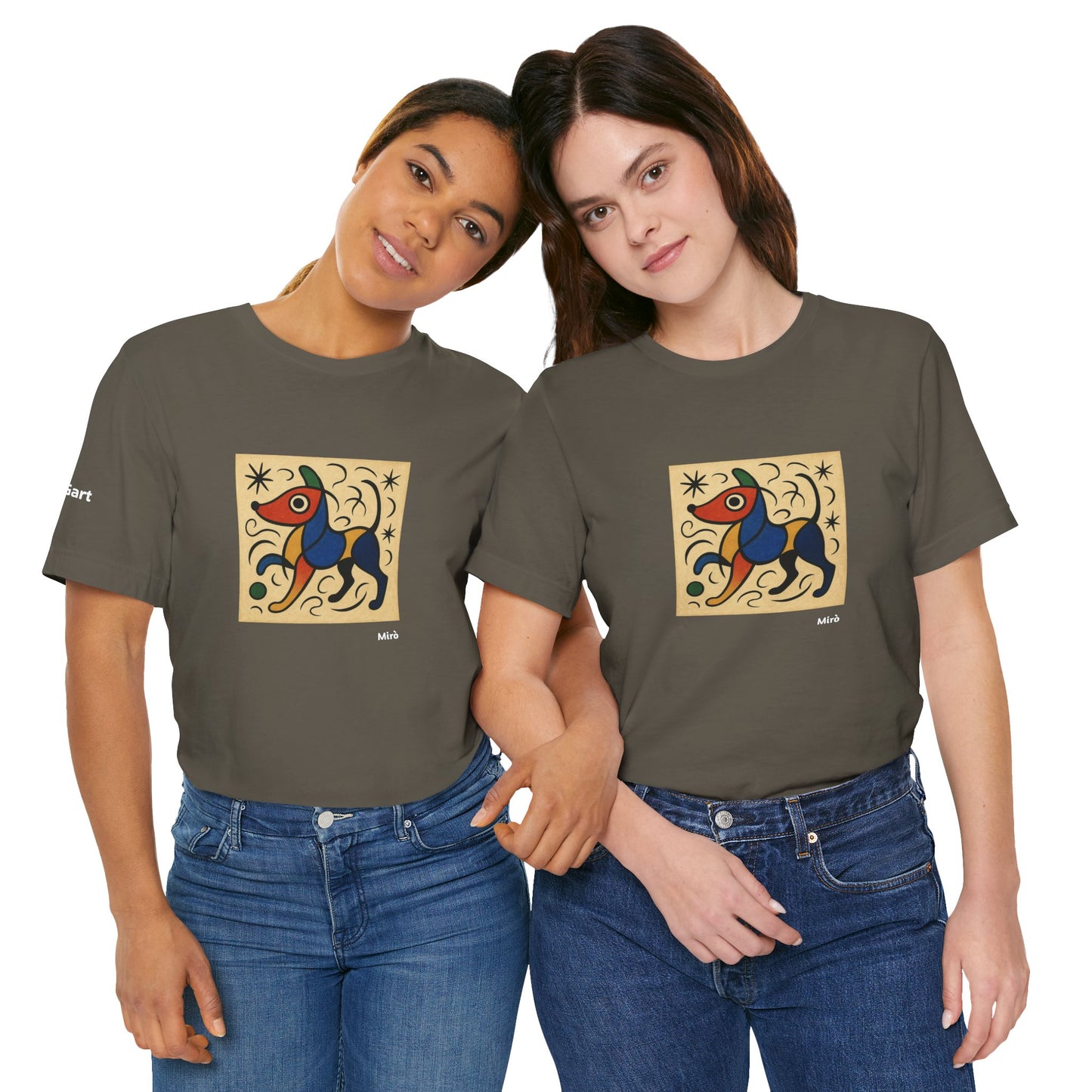 DOGART Unisex Jersey Dog T-Shirt - MIRO - Iconic Painting Reimagined with Dogs