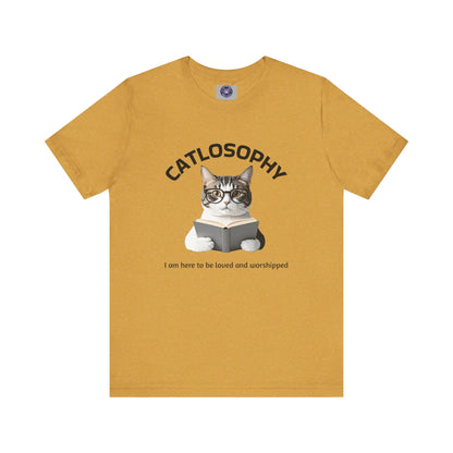 Catlosophy Unisex Jersey Short Sleeve Tee – "I am here to be loved" Design - BABUL T-Shirts