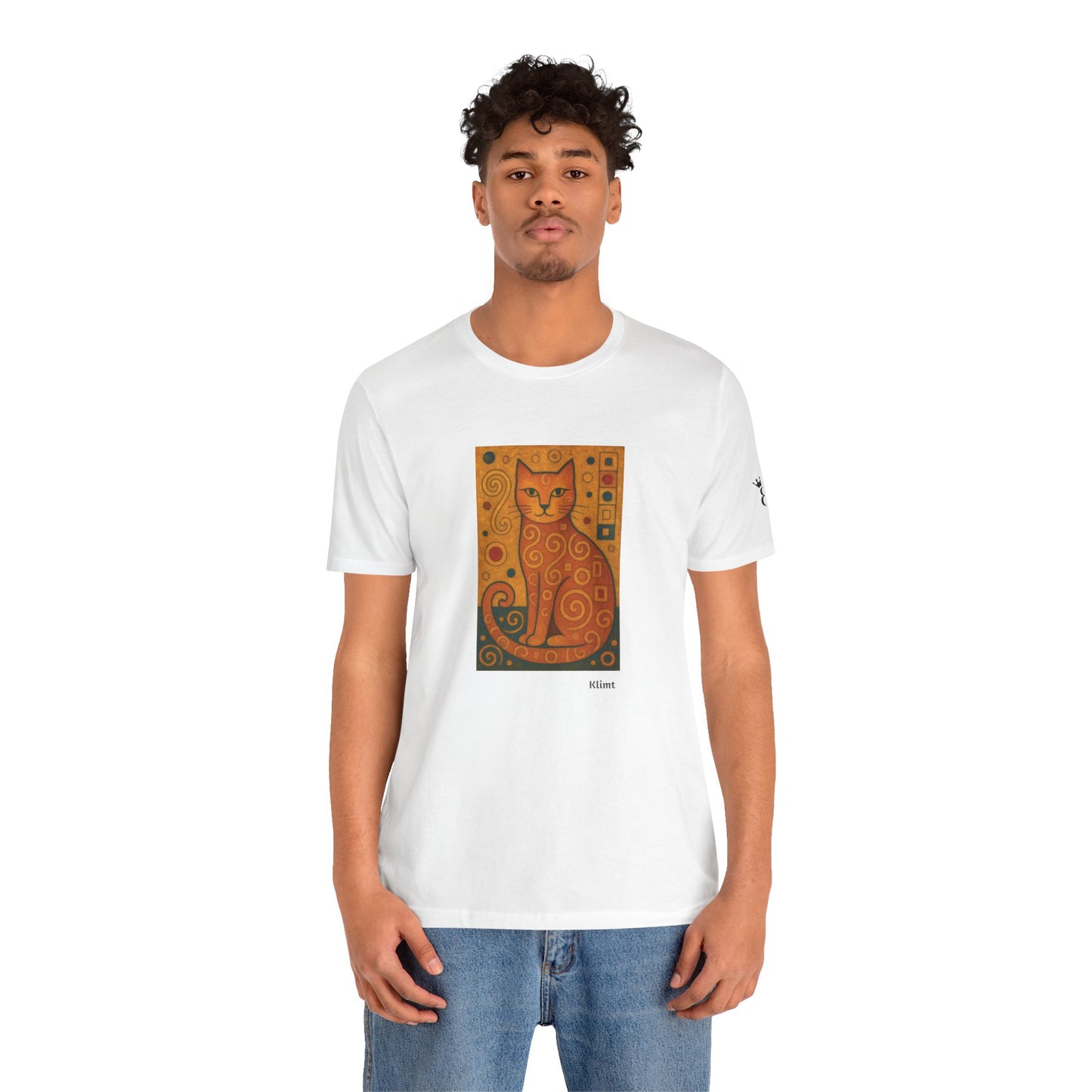 CATART Unisex Jersey Cat T-Shirt - KLIMT - Iconic Painting Reimagined with Cats