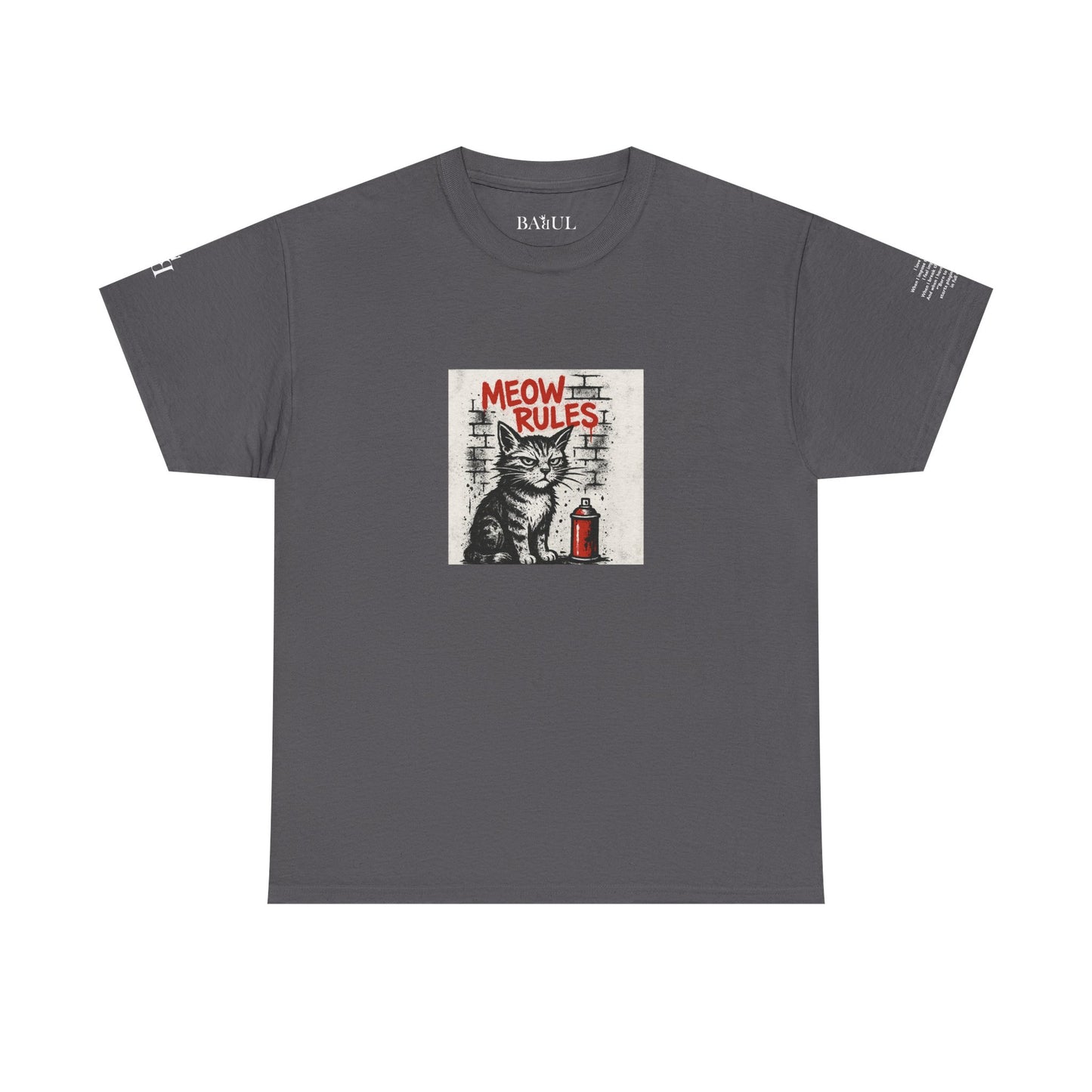 Rebel Graphic Tee - Unisex Heavy Cotton T-Shirt for the Wild at Heart. Rebel Tees, Born to Be Worn - MEOW RULES