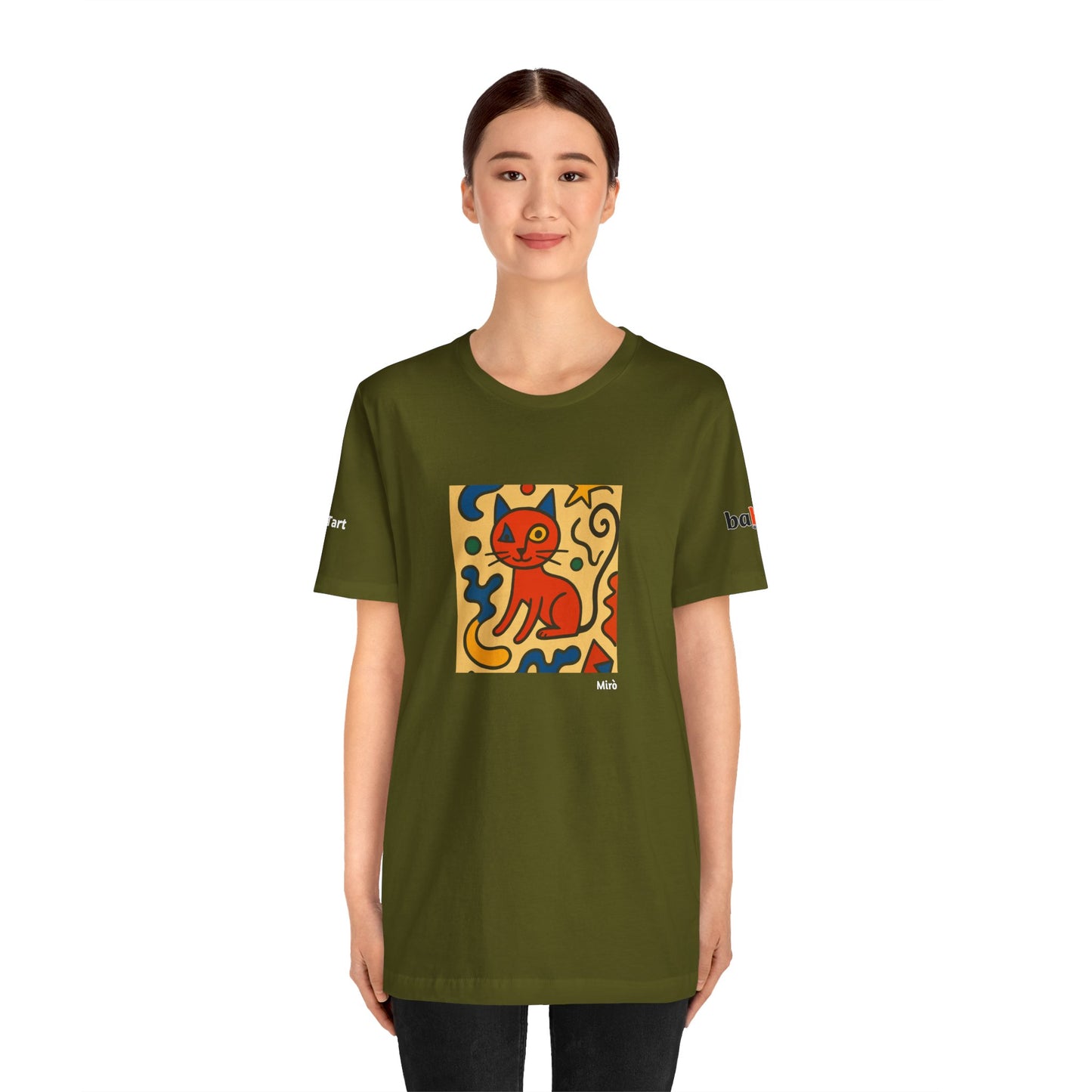 CATART Unisex Jersey Cat T-Shirt - MIRO - Iconic Painting Reimagined with Cats