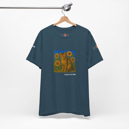 CATART Unisex Jersey Cat T-Shirt - Vincent van Gogh - Iconic Painting Reimagined with Cats