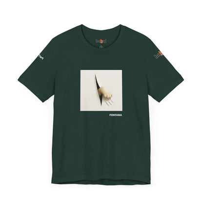 CATART Unisex Jersey Cat T-Shirt - FONTANA - Iconic Painting Reimagined with Cats
