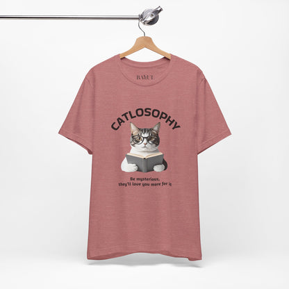 Catlosophy Unisex Jersey Short Sleeve Tee –  "Be mysterious" Design