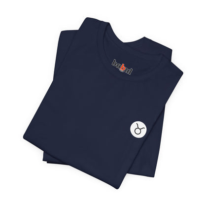 Taurus - Gothic Zodiac T-Shirt. Blue graphic on the back.  Zodiac in the Shadows