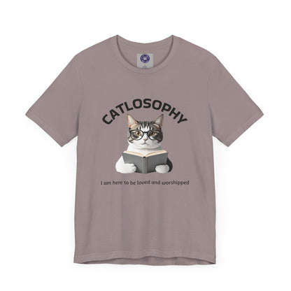 Catlosophy Unisex Jersey Short Sleeve Tee – "I am here to be loved" Design - BABUL T-Shirts