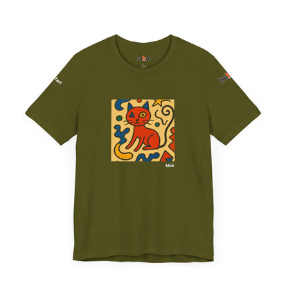 CATART Unisex Jersey Cat T-Shirt - MIRO - Iconic Painting Reimagined with Cats